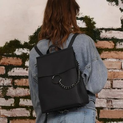 Жіноча сумочка-рюкзак 19L чорно-графітова WL-100A11 фото