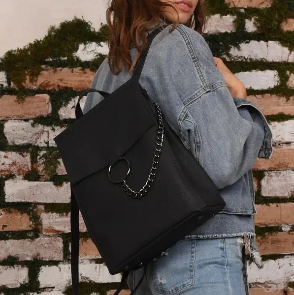 Жіноча сумочка-рюкзак 19L чорно-графітова WL-100A11 фото